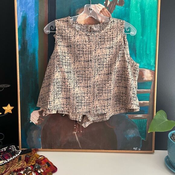 SHEIN Black and Tan Textured Skort Set L - Picture 13 of 16